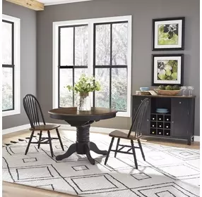 Carolina Crossing Black and Antique Honey 3 Piece Extendable Dining Set