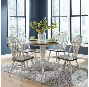 Savannah Crossing Antique Honey And White Drop Leaf Extendable Dining Table