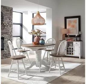 Carolina Crossing Antique Honey and White 57" Extendable Rectangular Gathering Table