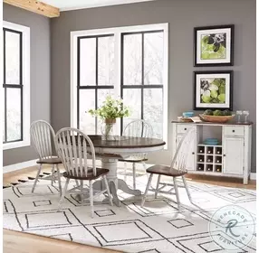 Carolina Crossing Antique Honey And White Oval Extendable Pedestal Dining Table