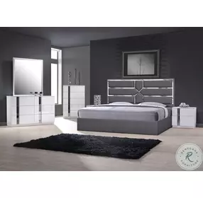 Da Vinci Charcoal King Upholstered Platform Bed