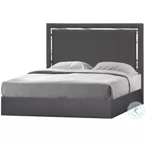 Monet Charcoal Upholstered Platform Bedroom Set
