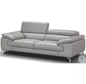Liam Grey Italian Leather Living Room Set