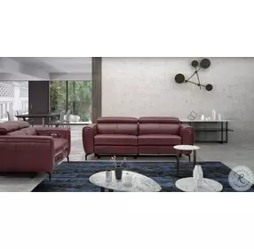Lorenzo Merlot Italian Leather Reclining Sofa