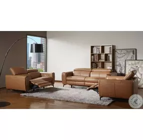 Lorenzo Caramel Italian Leather Power Reclining Sofa