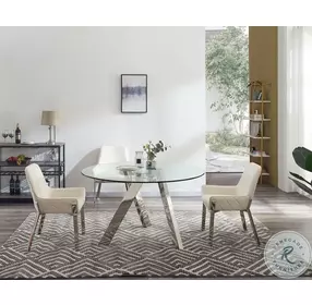 Tower Chrome Round Dining Table