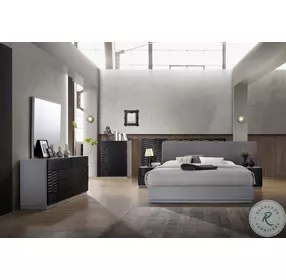 Tribeca Black and Grey Queen Platform Bed