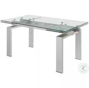 Moda Chrome Extendable Dining Room Set with San Francisco Grey Chair