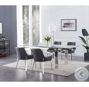 Moda Chrome Extendable Dining Table