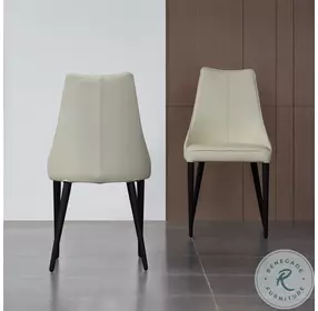 Milano White Italian Leather Dining Chair Set of 2