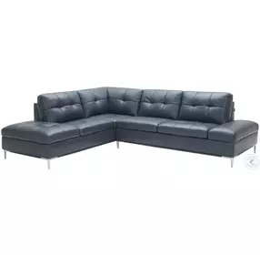 Leonardo Blue Chaise LAF Sectional