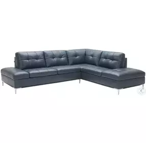 Leonardo Blue Chaise RAF Sectional