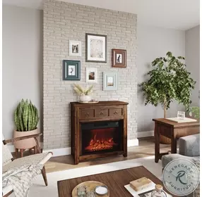Bakersfield Brown 32" TV Stand with Electric Fireplace