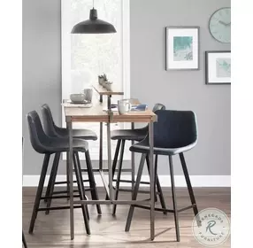 Gia Antique Metal And Brown Bamboo Counter Height Dining Table