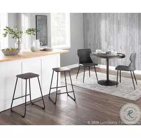 Dakota Antique Metal And Espresso Bamboo Dining Table