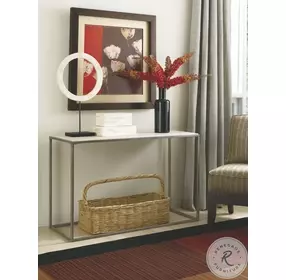 Modern Basics Natural Travertine And Grey Sofa Table