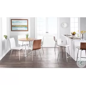 Mason Walnut And Off White Swivel Chair Set of 2