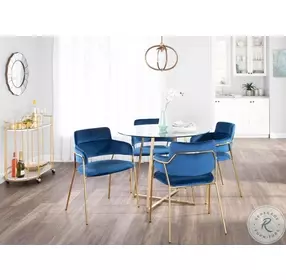 Napoli Blue Velvet Chair Set Of 2