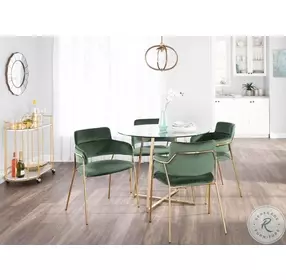 Napoli Gold Metal And Emerald Green Velvet Dining Chair Set Of 2