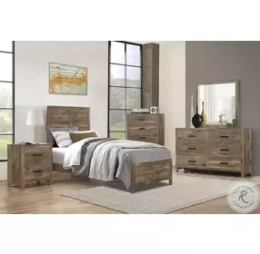 Mandan Weathered Pine Twin Panel Bed