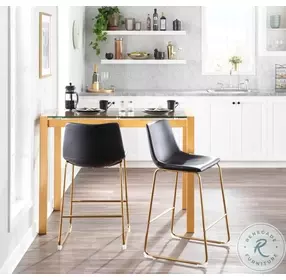 Duke Black Counter Height Stool Set Of 2