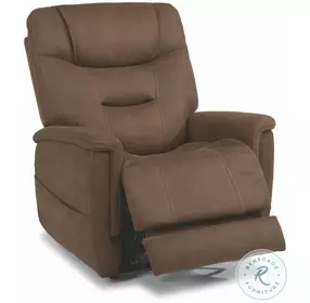 Shaw Light Brown Power Lift Recliner With Power Headrest And Lumbar