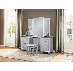 Allura Silver Vanity Stool
