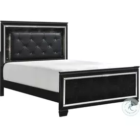 Allura Black Upholstered Panel Bedroom Set