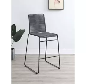 Kai Charcoal And Gunmetal Upholstered Bar Stool Set of 2