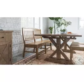 Carlyle Crossing Distressed Medium Brown Bench