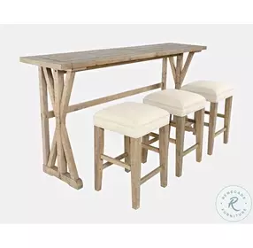 Carlyle Crossing Distressed Medium Brown Counter Height Dining Set