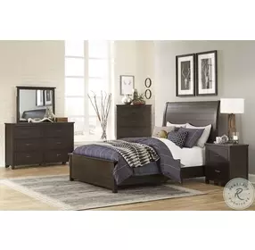 Hebron Dark Cherry California King Sleigh Bed