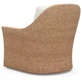 Palm Desert Soren White Upholstered Swivel Chair