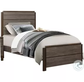 Vestavia Antique Gray And Dark Brown Youth Panel Bedroom Set