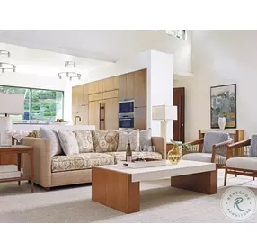 Palm Desert Anticato Marble And Sundrenched Sierra Eldorado Rectangular Cocktail Table