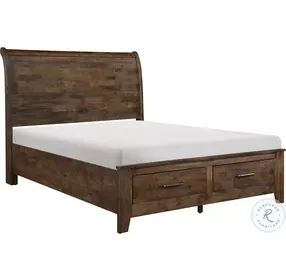 Jerrick Burnished Brown Sleigh Platform Bedroom Set