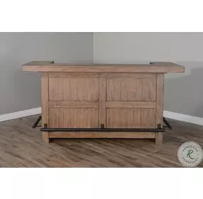 Golden Hearth Natural 80" Traditional Wood Home Bar