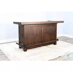 Autumn Echo Dark Brown 80" Traditional Wood Home Bar