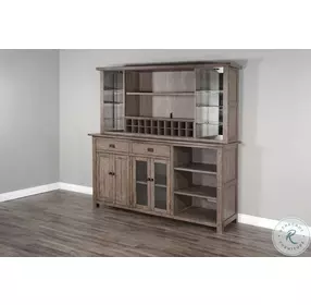 Velden Hollow Natural 4 Door Buffet and Bar Hutch