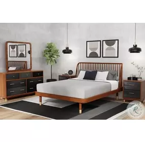 Belham Dark Walnut And Black Mirror