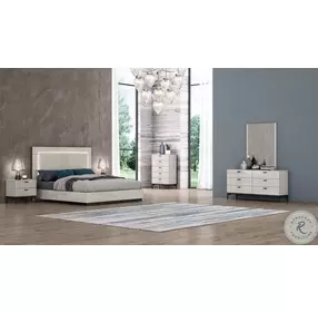Bella Gray Lacquer King Platform Bed