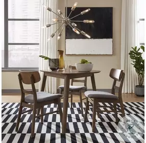 Space Savers Satin Walnut Triangle Dining Table