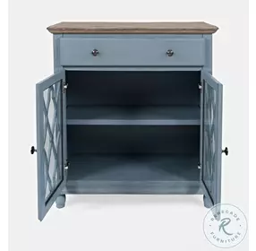 Aurora Hills Brushed Blue 2 Door Accent Cabinet