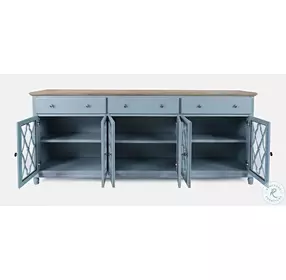 Aurora Hills Brushed Blue 6 Door Accent Cabinet