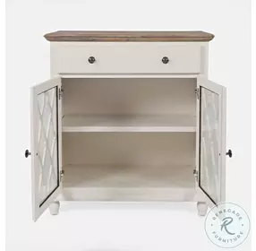 Aurora Hills Brushed White 2 Door Accent Cabinet