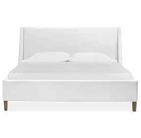 Lindon Belgian Wheat and White Upholstered Panel Bedroom Set