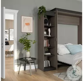 Orion Bark Gray And Graphite 20" Narrow Shelving Unit