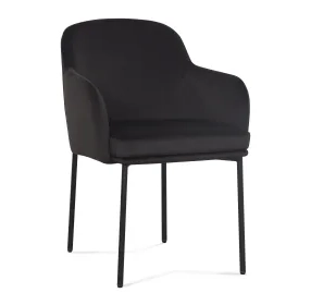 Sydney Black Performance Fabric Upholstered Arm Chair Set of 2