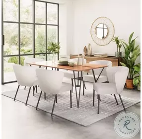 Aimee Beige Stackable Dining Chair Set of 2