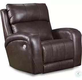 Dawson Fossil Leather Power Headrest Rocker Recliner